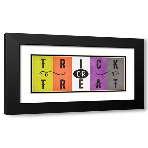 Trick or Treat Stripes Black Modern Wood Framed Art Print with Double Matting by Brown, Kyra
