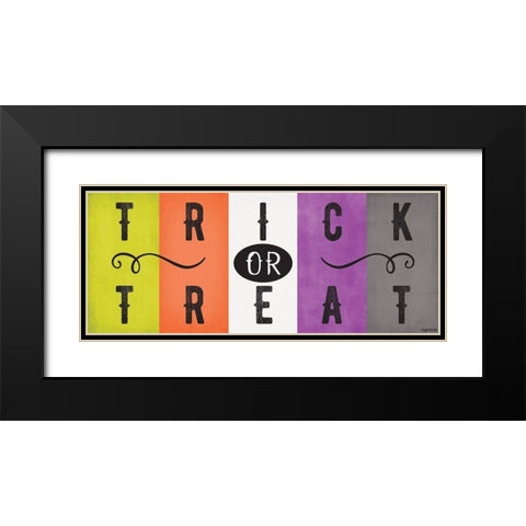 Trick or Treat Stripes Black Modern Wood Framed Art Print with Double Matting by Brown, Kyra
