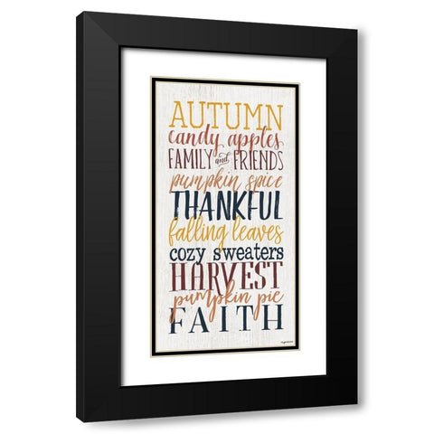 Autumn Words Black Modern Wood Framed Art Print with Double Matting by Brown, Kyra