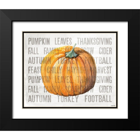 Harvest Pumpkin Black Modern Wood Framed Art Print with Double Matting by Brown, Kyra