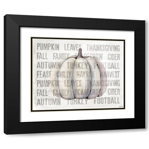 Harvest White Pumpkin Black Modern Wood Framed Art Print with Double Matting by Brown, Kyra