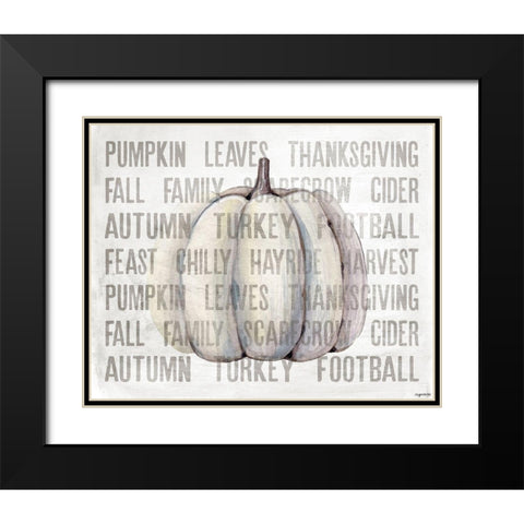 Harvest White Pumpkin Black Modern Wood Framed Art Print with Double Matting by Brown, Kyra