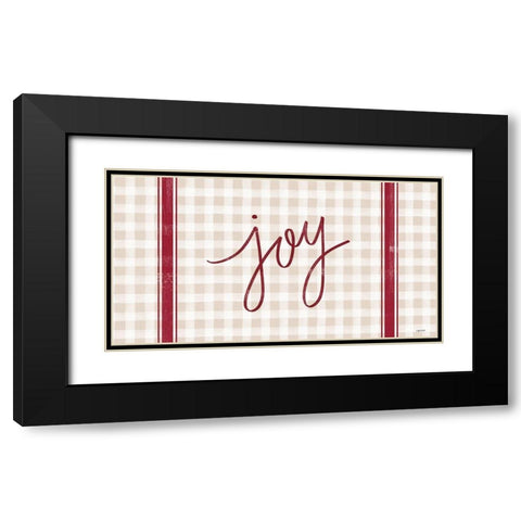 Joy Plaid Black Modern Wood Framed Art Print with Double Matting by Brown, Kyra
