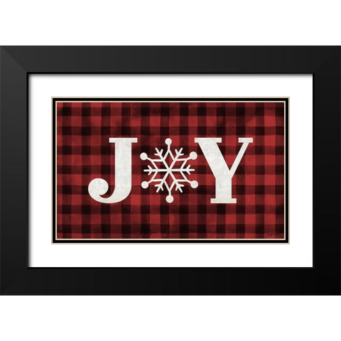Plaid Joy Black Modern Wood Framed Art Print with Double Matting by Brown, Kyra