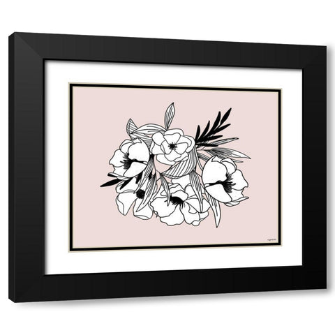 BW Flowers II Black Modern Wood Framed Art Print with Double Matting by Brown, Kyra