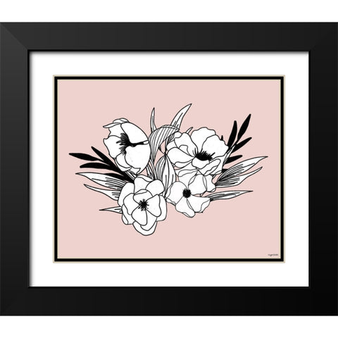 BW Flowers III Black Modern Wood Framed Art Print with Double Matting by Brown, Kyra