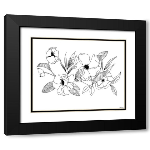 BW Flowers IV Black Modern Wood Framed Art Print with Double Matting by Brown, Kyra