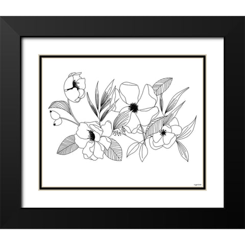 BW Flowers IV Black Modern Wood Framed Art Print with Double Matting by Brown, Kyra