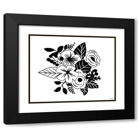 BW Flowers VI Black Modern Wood Framed Art Print with Double Matting by Brown, Kyra