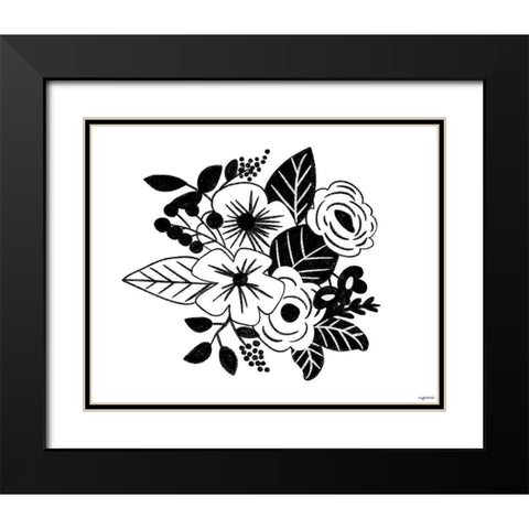 BW Flowers VI Black Modern Wood Framed Art Print with Double Matting by Brown, Kyra