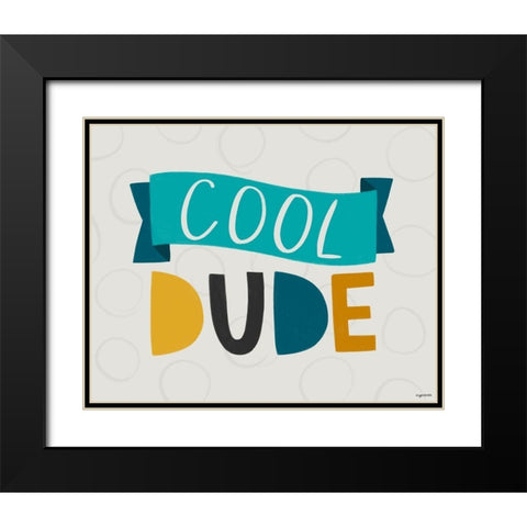 Cool Dude Black Modern Wood Framed Art Print with Double Matting by Brown, Kyra