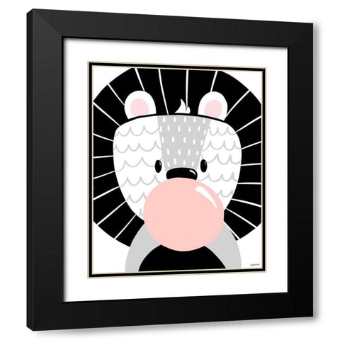 Black Lion Black Modern Wood Framed Art Print with Double Matting by Brown, Kyra