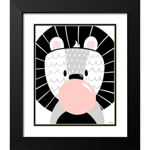 Black Lion Black Modern Wood Framed Art Print with Double Matting by Brown, Kyra