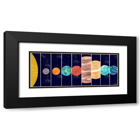 Solar System Black Modern Wood Framed Art Print with Double Matting by Brown, Kyra