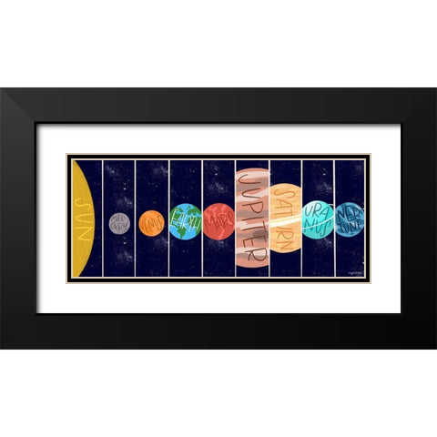 Solar System Black Modern Wood Framed Art Print with Double Matting by Brown, Kyra