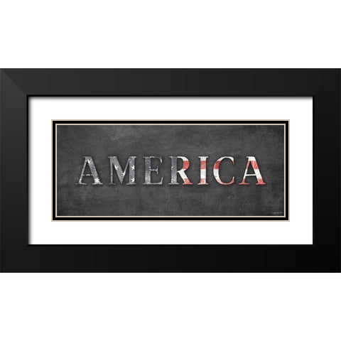 America   Black Modern Wood Framed Art Print with Double Matting by Brown, Kyra
