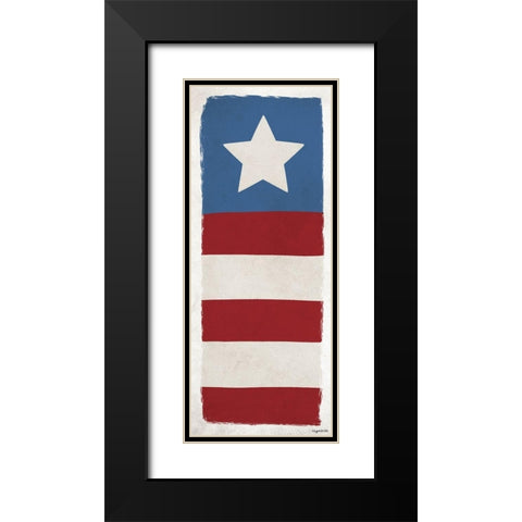 Star Flag Black Modern Wood Framed Art Print with Double Matting by Brown, Kyra