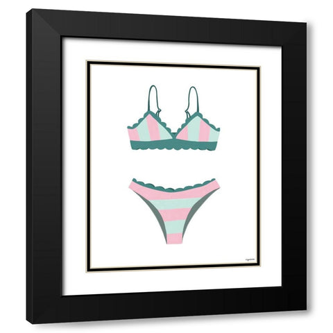 Swimsuit Black Modern Wood Framed Art Print with Double Matting by Brown, Kyra