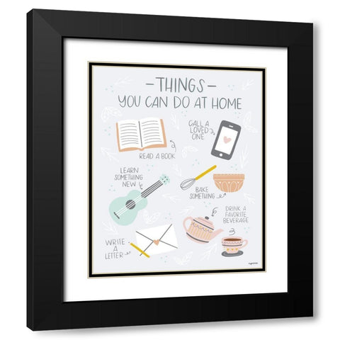 Things to Do at Home Black Modern Wood Framed Art Print with Double Matting by Brown, Kyra