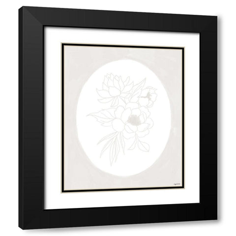 Stencil Floral IV Black Modern Wood Framed Art Print with Double Matting by Brown, Kyra