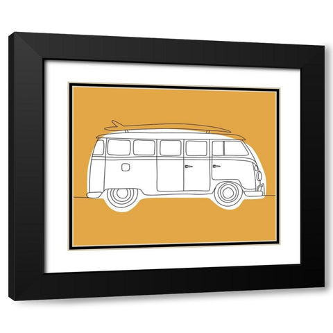 70s Gold Bus Black Modern Wood Framed Art Print with Double Matting by Brown, Kyra