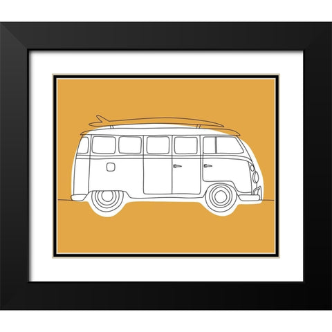 70s Gold Bus Black Modern Wood Framed Art Print with Double Matting by Brown, Kyra