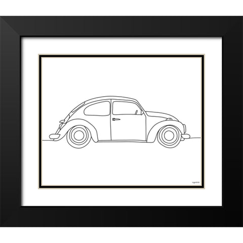 Line Car Black Modern Wood Framed Art Print with Double Matting by Brown, Kyra