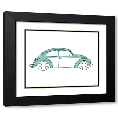 Teal Car Black Modern Wood Framed Art Print with Double Matting by Brown, Kyra