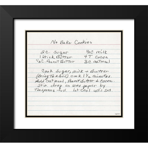No Bake Cookies Black Modern Wood Framed Art Print with Double Matting by Brown, Kyra