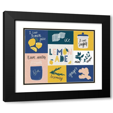 Lemonade Recipe Black Modern Wood Framed Art Print with Double Matting by Brown, Kyra