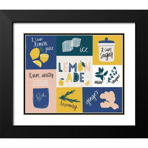 Lemonade Recipe Black Modern Wood Framed Art Print with Double Matting by Brown, Kyra