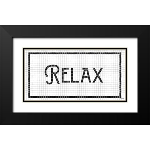 Relax Black Modern Wood Framed Art Print with Double Matting by Brown, Kyra