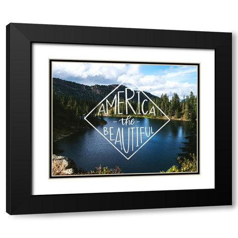 America the Beautiful Black Modern Wood Framed Art Print with Double Matting by Brown, Kyra
