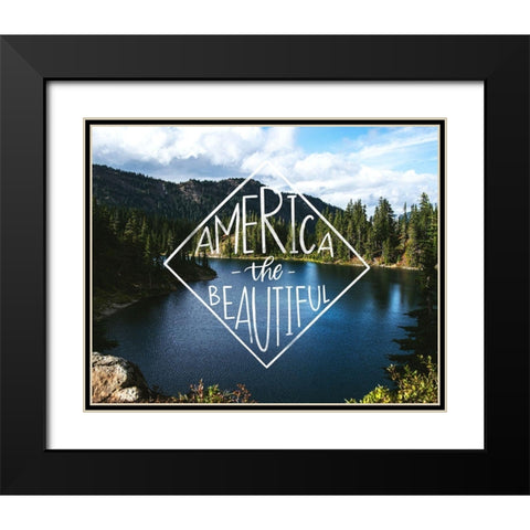 America the Beautiful Black Modern Wood Framed Art Print with Double Matting by Brown, Kyra