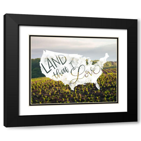 Land That I Love Black Modern Wood Framed Art Print with Double Matting by Brown, Kyra