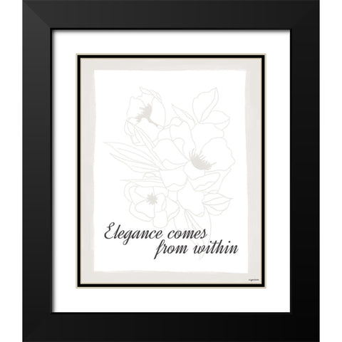 Elegance Black Modern Wood Framed Art Print with Double Matting by Brown, Kyra