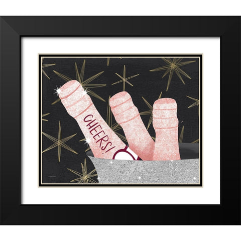 Cheers Bucket Black Modern Wood Framed Art Print with Double Matting by Brown, Kyra