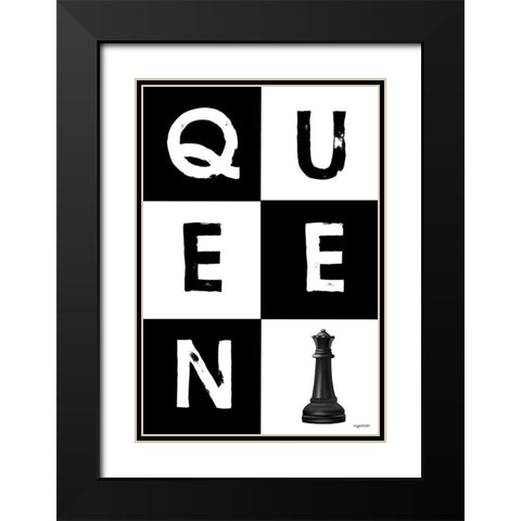Queen Grid Black Modern Wood Framed Art Print with Double Matting by Brown, Kyra