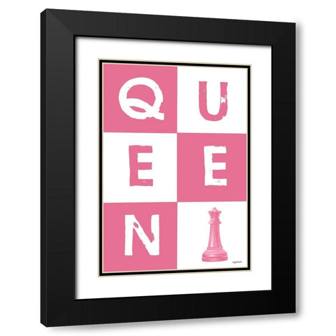 Queen Grid Black Modern Wood Framed Art Print with Double Matting by Brown, Kyra