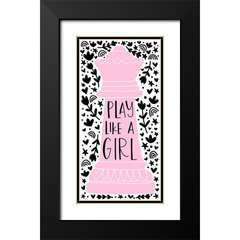 Play Like a Girl II Black Modern Wood Framed Art Print with Double Matting by Brown, Kyra