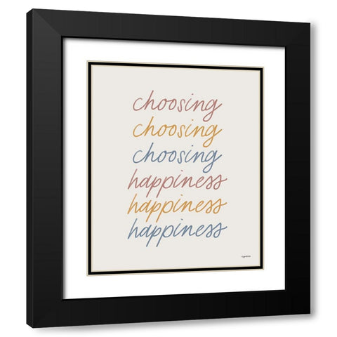 Choosing Happiness Black Modern Wood Framed Art Print with Double Matting by Brown, Kyra