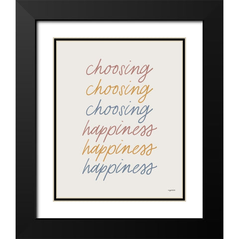 Choosing Happiness Black Modern Wood Framed Art Print with Double Matting by Brown, Kyra