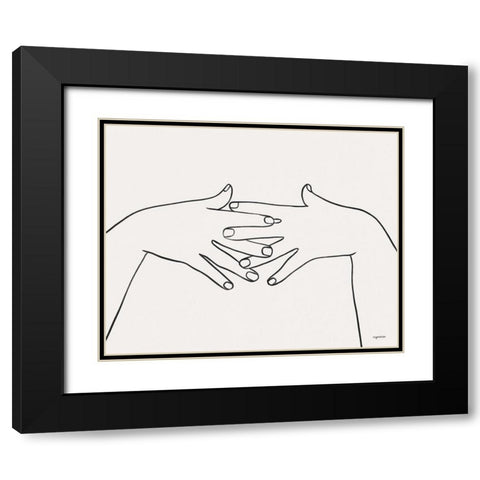 Hands II Black Modern Wood Framed Art Print with Double Matting by Brown, Kyra