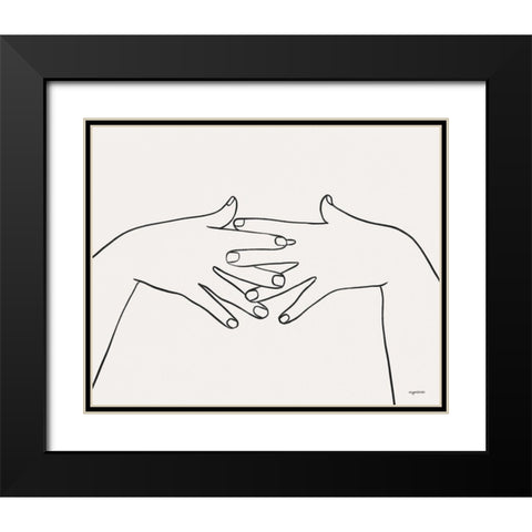 Hands II Black Modern Wood Framed Art Print with Double Matting by Brown, Kyra