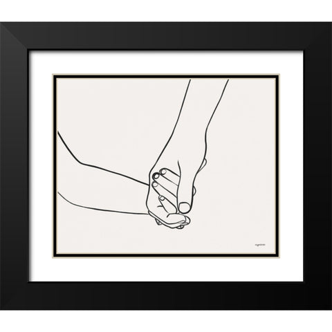 Hands V Black Modern Wood Framed Art Print with Double Matting by Brown, Kyra