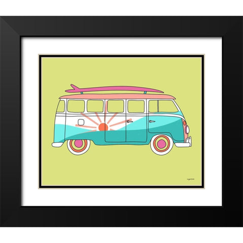 Sun Bus Black Modern Wood Framed Art Print with Double Matting by Brown, Kyra