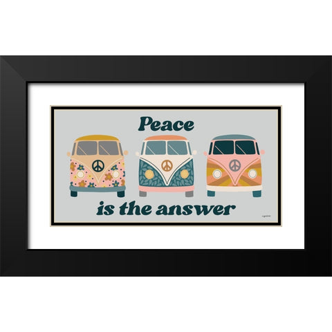 Peace Bus Black Modern Wood Framed Art Print with Double Matting by Brown, Kyra