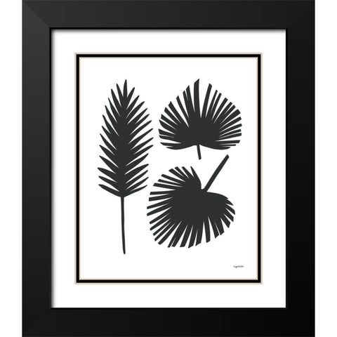 Cali Palms Black Modern Wood Framed Art Print with Double Matting by Brown, Kyra