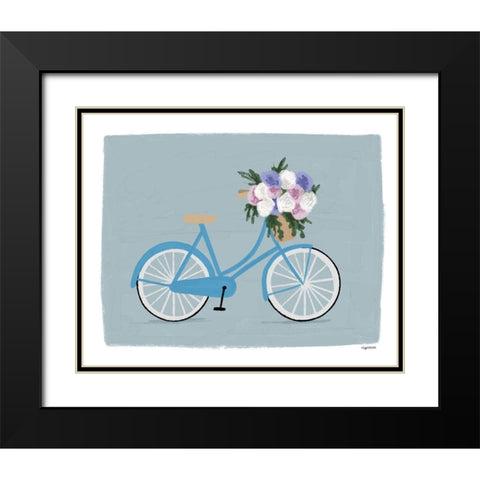 Bike with Basket Black Modern Wood Framed Art Print with Double Matting by Brown, Kyra