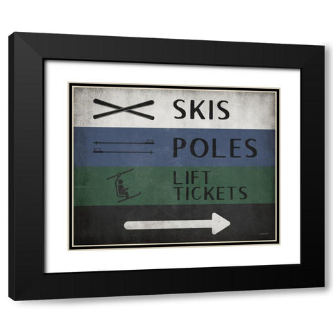 Ski Directions Black Modern Wood Framed Art Print with Double Matting by Brown, Kyra